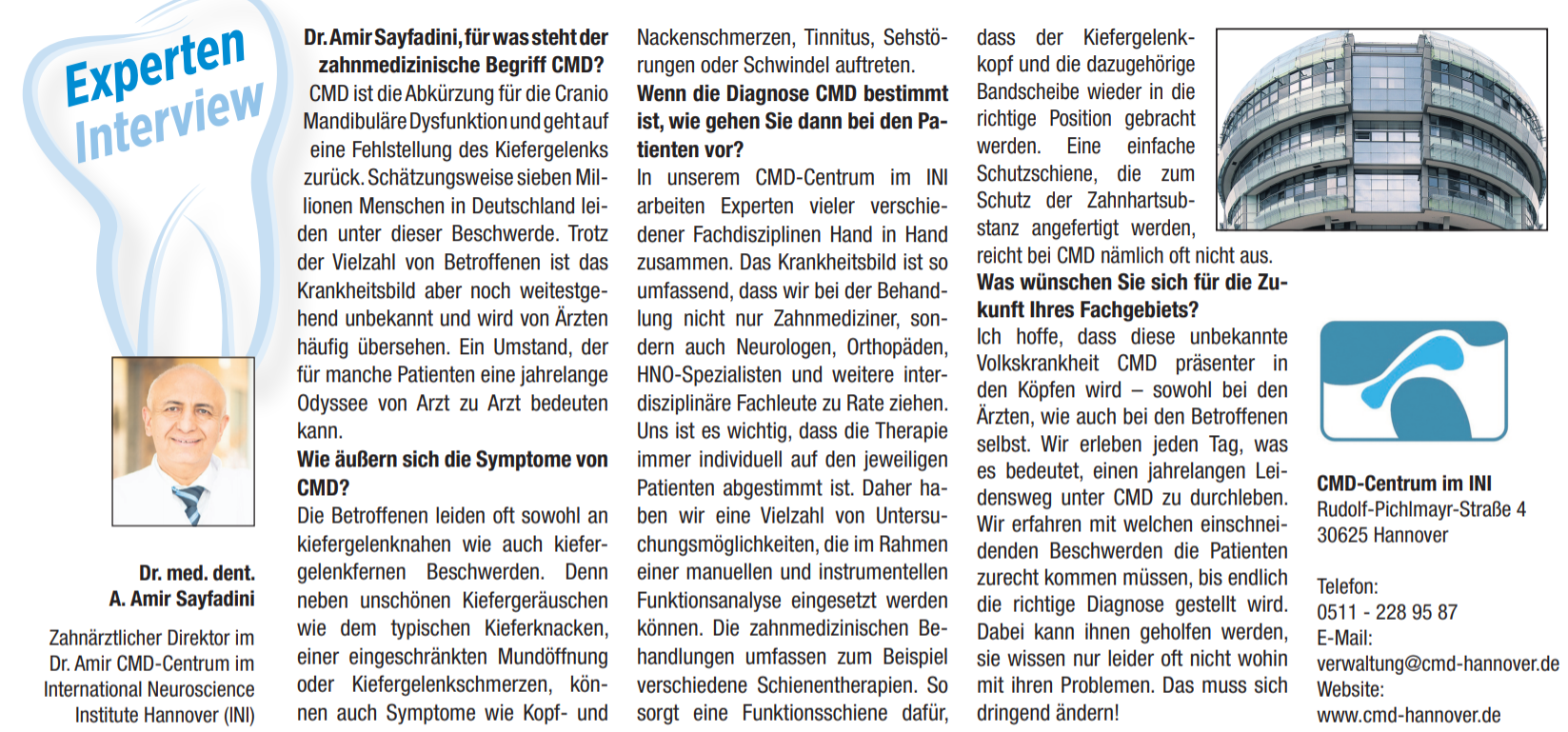 Dr. Amir CMD-Centrum Experteninterview HAZ